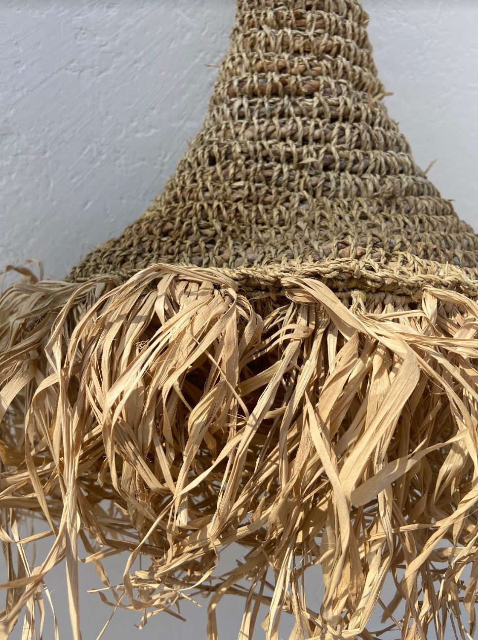 Seagrass Fringe Pendant Light | Small Natural Ceiling Lamp