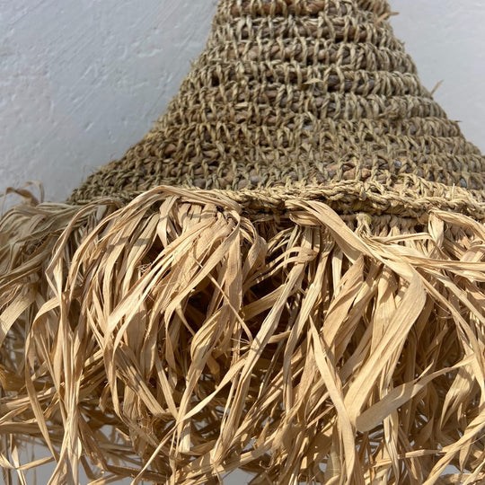 Seagrass Fringe Pendant Light | Small Natural Ceiling Lamp