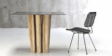 Load image into Gallery viewer, ARKA Living DINING Iron Top w/ natural trunk base square dining table
