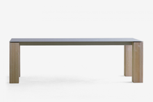 Load image into Gallery viewer, ARKA Living DINING Table, base in handbrushed solid pine, top in waxed iron plate
