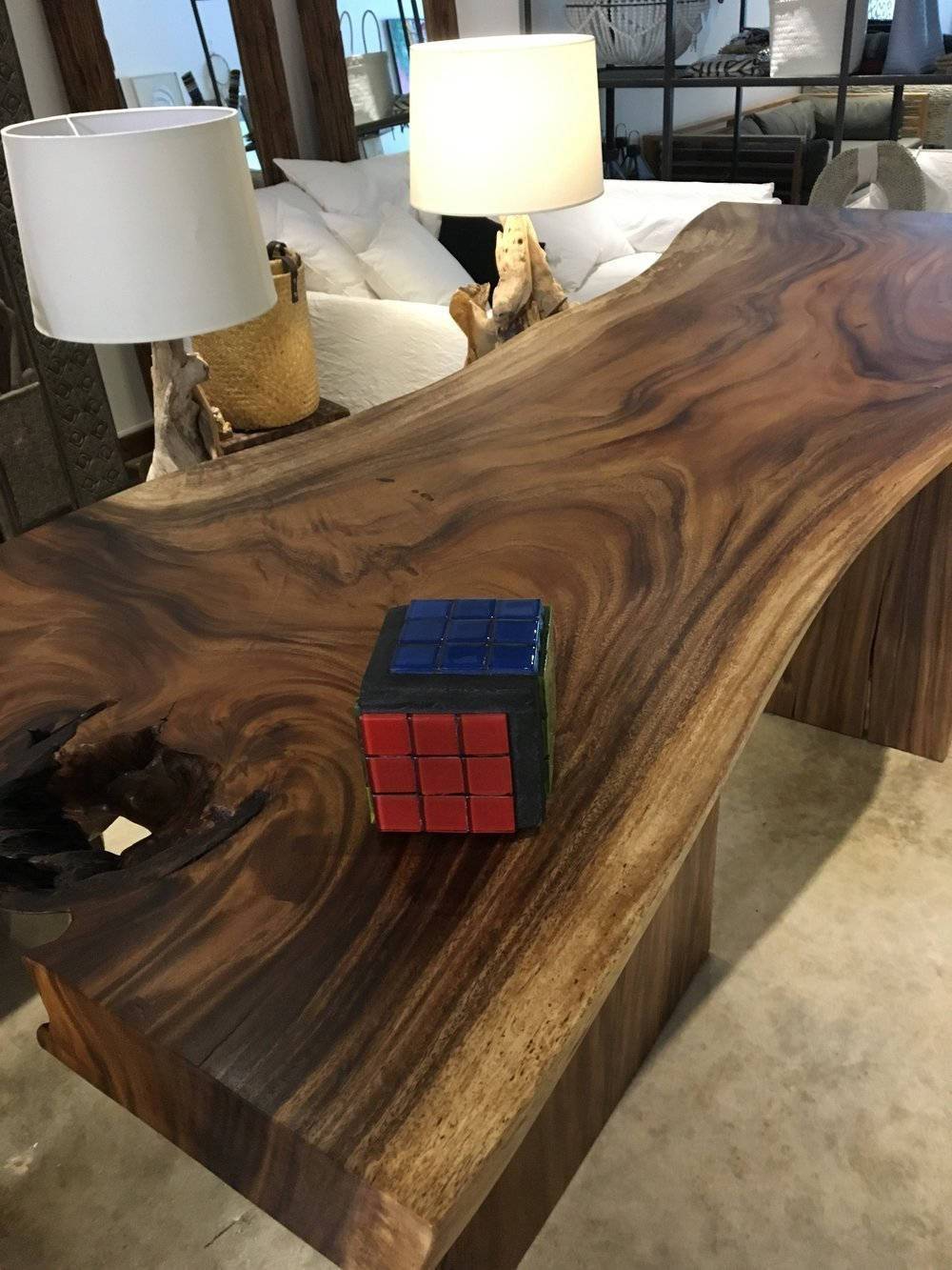ARKA Living Glass on wood cube by lula azorey
