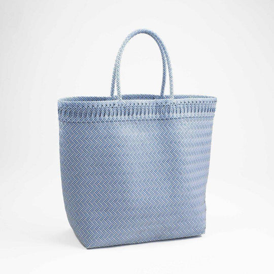 Handcrafted Woven Tote Bag in Aqua