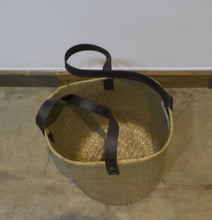 Load image into Gallery viewer, ARKA Living Handcrafted basket/bag with leather handle
