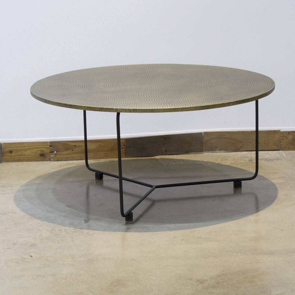Hand Carved Bronze Moroccan Round Coffee Table