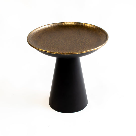 Modern Handcrafted Bronze Round Side Table