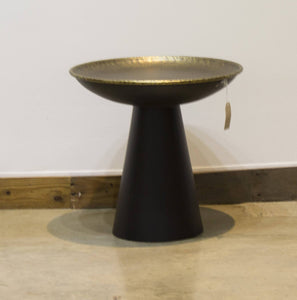 ARKA Living Handcrafted bronze round end table cone base