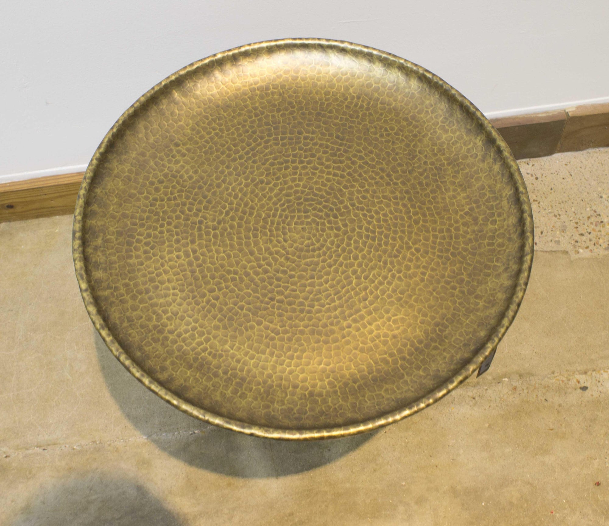 ARKA Living Handcrafted bronze round end table cone base
