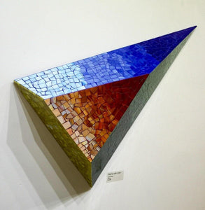 ARKA Living Mosaic 3D art piece, modern colorful glass mosaic geometric wall mount sculpture