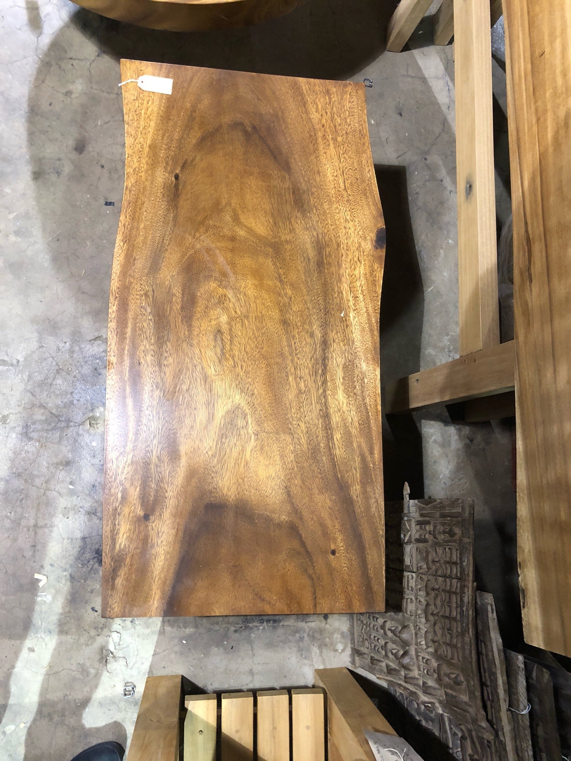 ARKA Living Rectangular  Live Edge coffee table beautiful wood slab table, with live edge wood top and limestone base