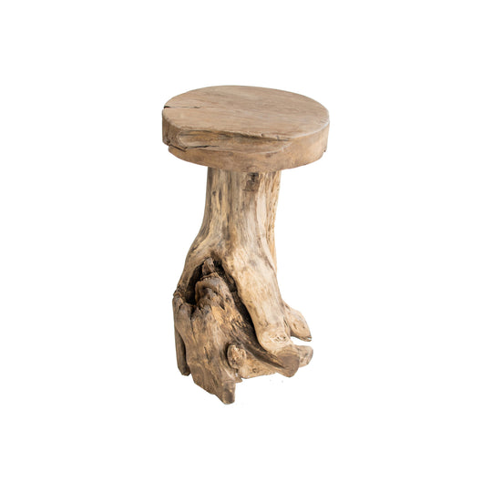 Reclaimed Wood Stool or Side Table | Solid Teak Root
