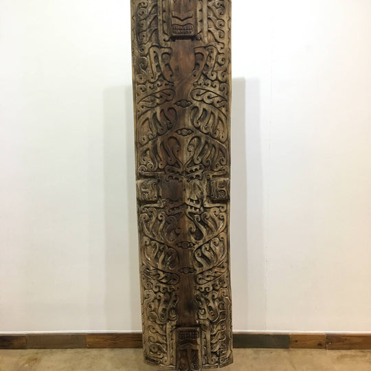 Tribal wood hand carved hunter shield - sculpture