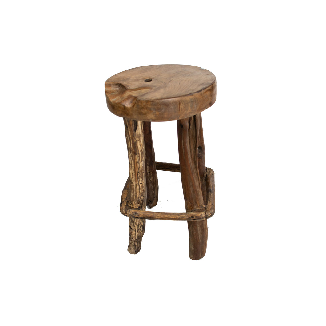 Reclaimed Wood Stool or Side Table | Solid Teak Root #4