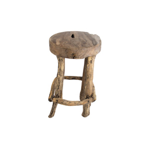 Reclaimed Wood Stool or Side Table | Solid Teak Root #5