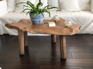Live Edge Teak Root Wood Coffee Table Rustic Primitive Table