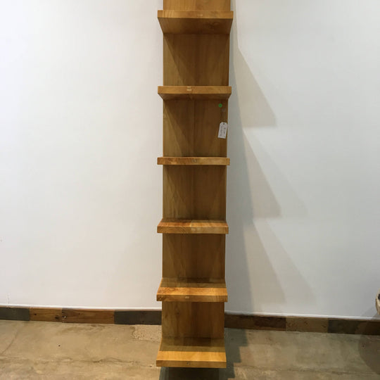 TX Only Solid Teak wood leaning book shelf