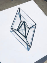 Load image into Gallery viewer, Stained clear glass 3D paper origami style sailing boat table top decoration Sculpture Tiffany technique - Small
