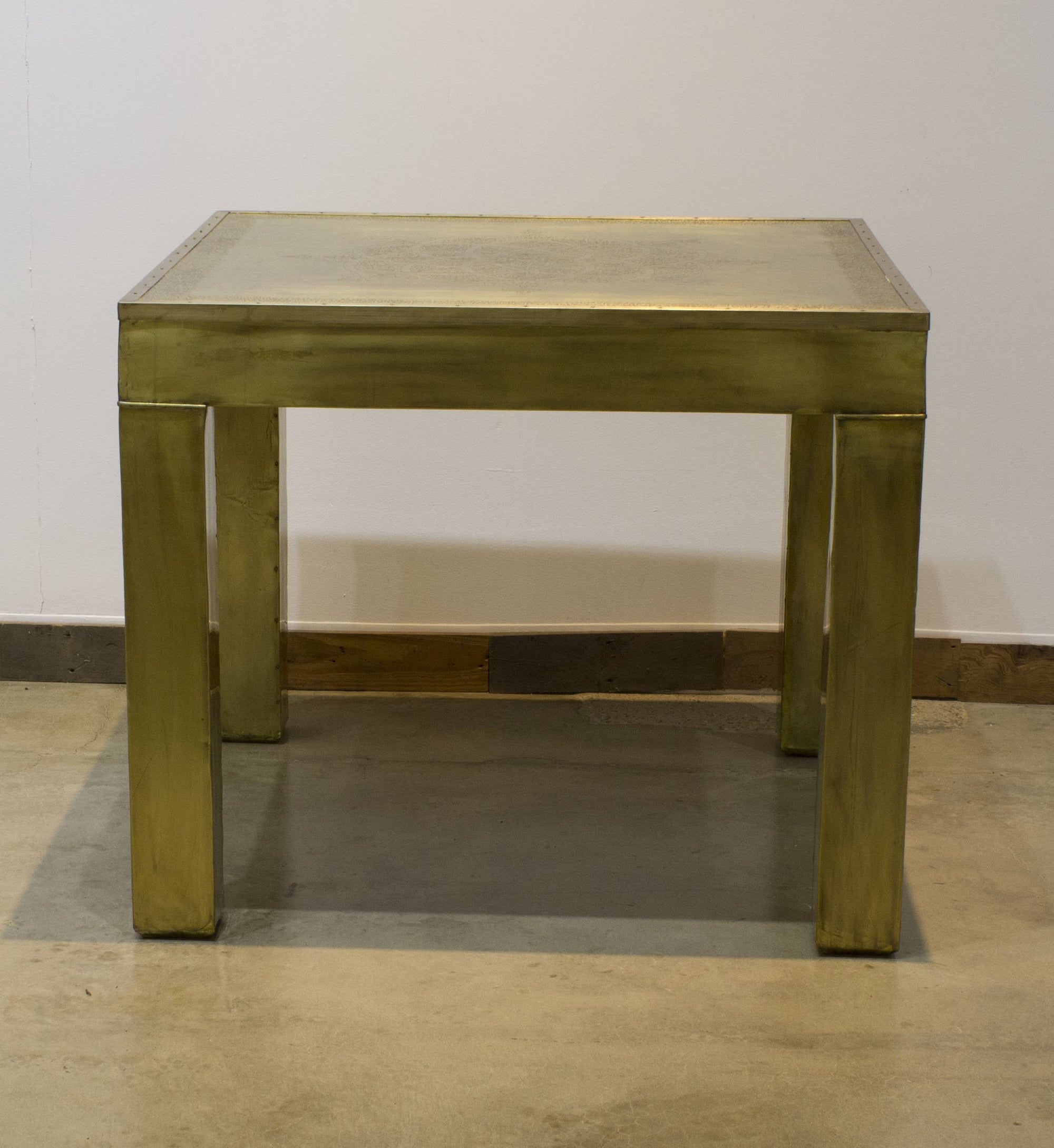 Hand Carved Bronze Moroccan Table - Vintage