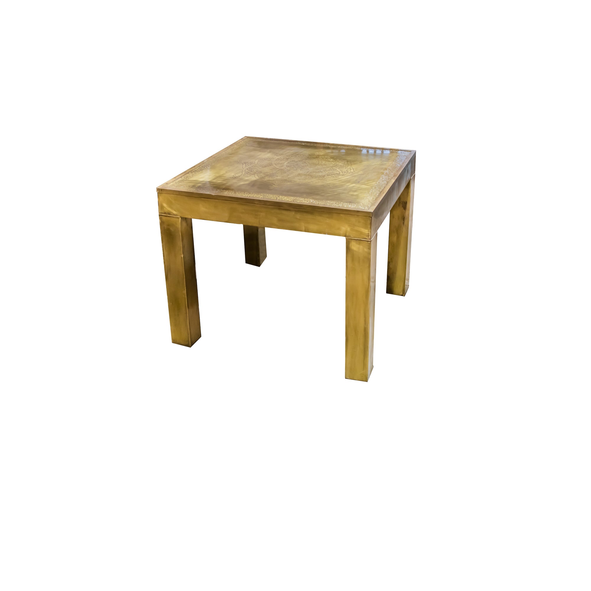 Hand Carved Bronze Moroccan Table - Vintage