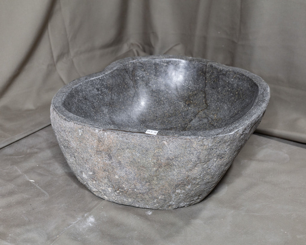 STONE VESSEL SINK Handmade Natural Oval Bowl | River Stone Bathroom Sink #17