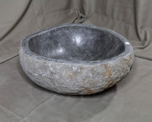 Load image into Gallery viewer, Natural Stone Oval Vessel Sink | River Stone Gray Wash Bowl #46 size 15&quot; W x 14&quot; D x 6&quot; H
