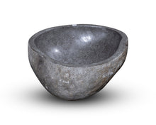 Load image into Gallery viewer, Natural Stone Oval Vessel Sink | River Stone Gray Wash Bowl #59 size is 15&quot; W x 13.5&quot; D x 6&quot; H
