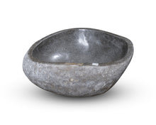 Load image into Gallery viewer, Natural Stone Oval Vessel Sink | River Stone Gray Wash Bowl #62 size is 15&quot; W x 14&quot; D x 6&quot; H
