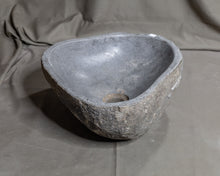 Load image into Gallery viewer, Natural Stone Oval Vessel Sink | River Stone Gray Wash Bowl #64 size is 15.5&quot; W x 12.5&quot; D x 6&quot; H
