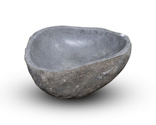 Load image into Gallery viewer, Natural Stone Oval Vessel Sink | River Stone Gray Wash Bowl #64 size is 15.5&quot; W x 12.5&quot; D x 6&quot; H
