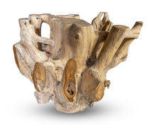 Load image into Gallery viewer, Teak Wood Root Coffee Table with Glass Top 35.5&quot;x35.5&quot;, Modern Coffee Table #1
