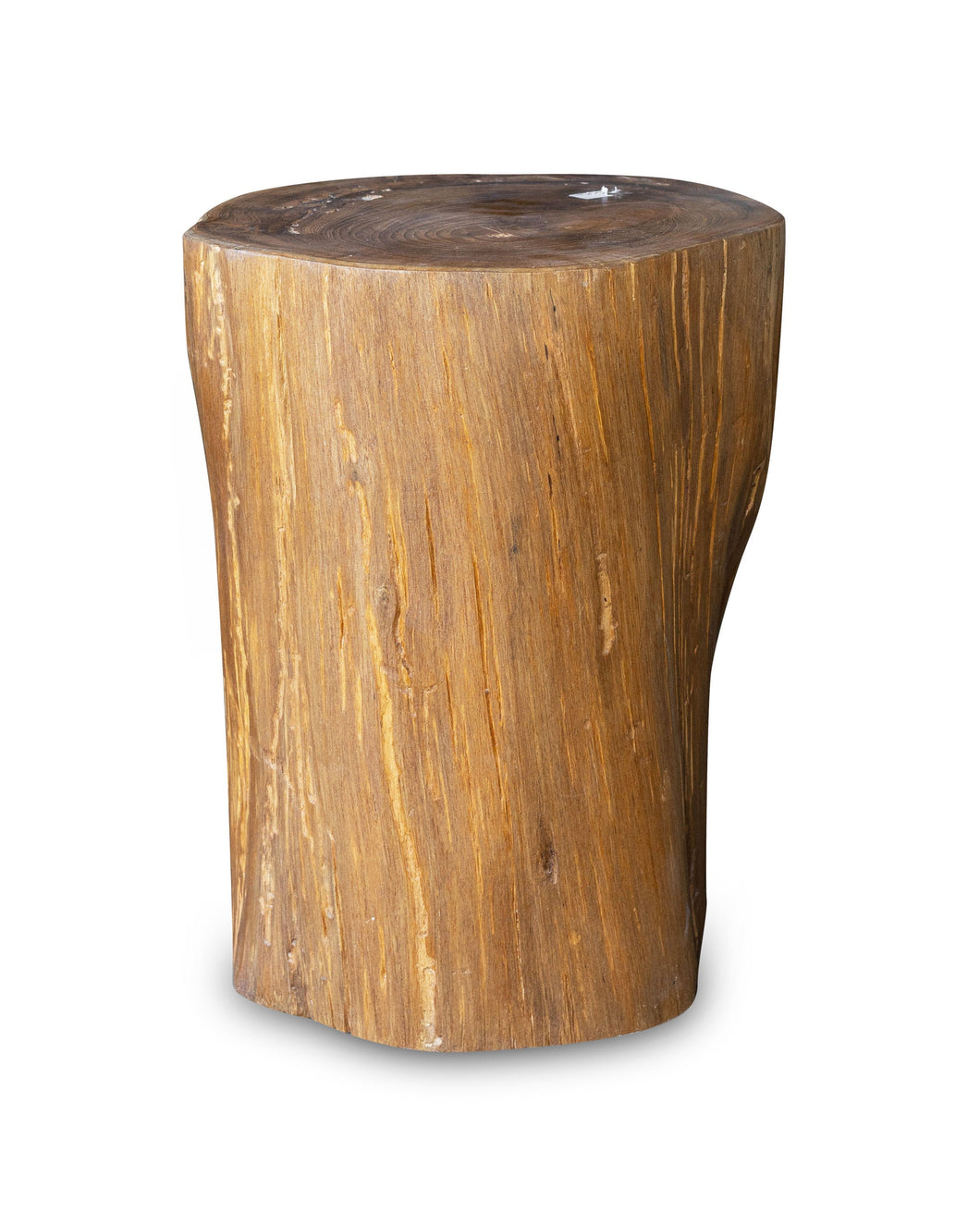 Solid Teak Wood Side Table, Natural Tree Stump Stool or End Table #20    17.75