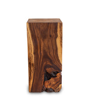Load image into Gallery viewer, Square Solid Acacia Wood Side Table, Brown Natural Tree Stump Stool or End Table #B2

