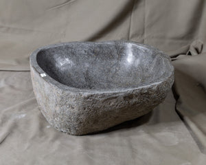 STONE VESSEL SINK Handmade Natural Oval Bowl | River Stone Bathroom Sink #17