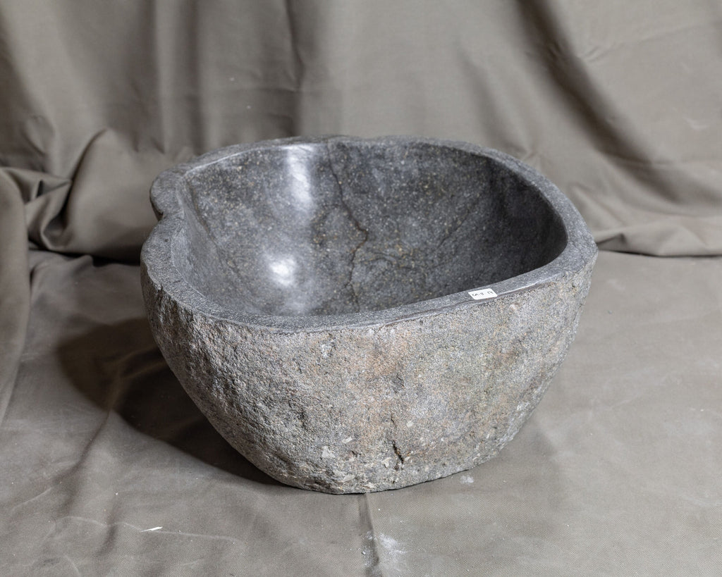 STONE VESSEL SINK Handmade Natural Oval Bowl | River Stone Bathroom Sink #17
