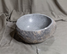 Load image into Gallery viewer, Natural Stone Oval Vessel Sink | River Stone Gray Wash Bowl #20 size is 15.5&quot; W x 13&quot; D x 5.5&quot; H
