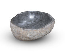 Load image into Gallery viewer, Natural Stone Oval Vessel Sink | River Stone Gray Wash Bowl #37  size is 15.5&quot; W x 14&quot; D x 5.75&quot; H
