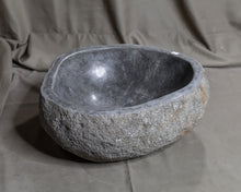 Load image into Gallery viewer, Natural Stone Oval Vessel Sink | River Stone Gray Wash Bowl #46 size 15&quot; W x 14&quot; D x 6&quot; H
