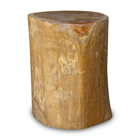 Solid Teak Wood Side Table, Natural Tree Stump Stool or End Table #16    18