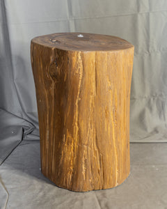 Solid Teak Wood Side Table, Natural Tree Stump Stool or End Table #20    17.75" H x 14" W x 13" D