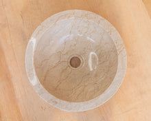 Load image into Gallery viewer, Small Natural Marble Vessel Sink | Hammer Finish Cream Color
