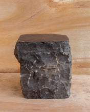 Load image into Gallery viewer, Natural Dark Marble Side Table Block, Hammer Hit Edges Solid Stool or End Table #2

