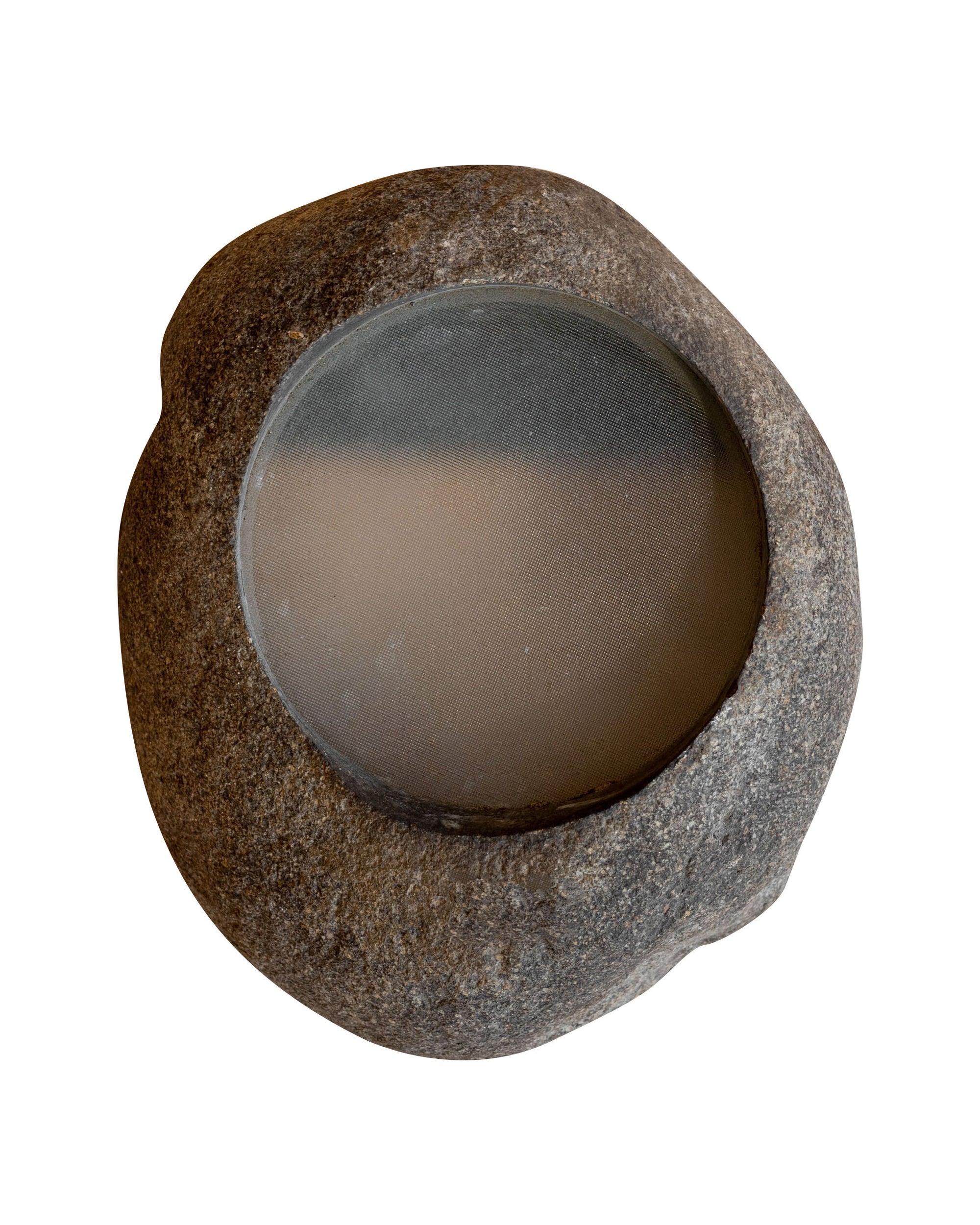 River Stone Wall Lantern Lamp Set, Spa Modern Natural LED Lighting