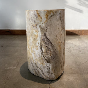 Light Beige and Black Petrified  solid wood stool block , fossil wood side end table or coffee table 4