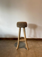 Load image into Gallery viewer, Natural Raffia bar stool on Teak wood
