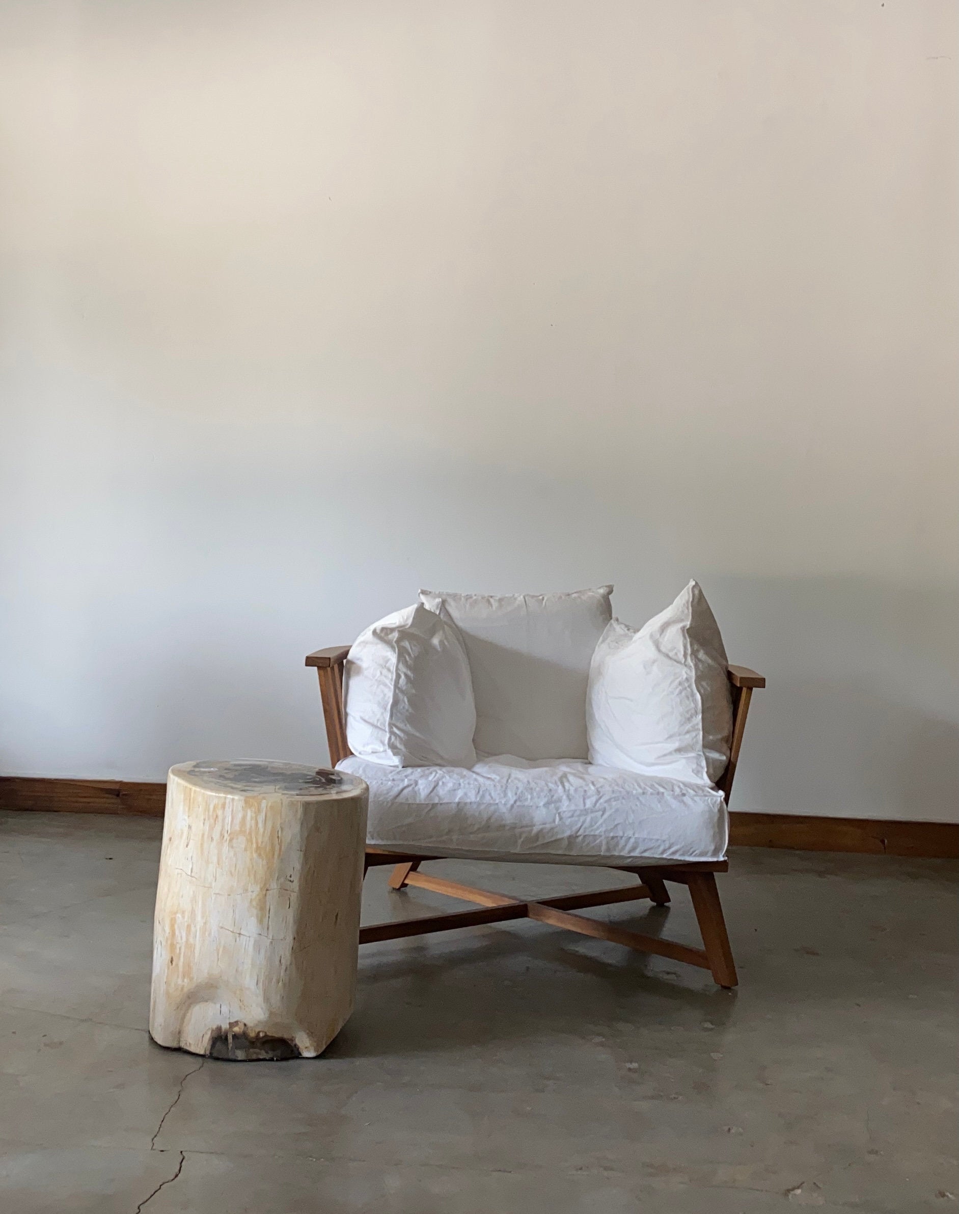 Light Beige and Black Petrified  solid wood stool block , fossil wood side end table or coffee table 9