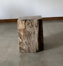 Load image into Gallery viewer, Brown Petrified wood stool block , fossil wood end table or coffee table 5

