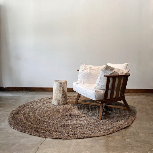 Round Handwoven Pandan Rug, Natural material for natural looks