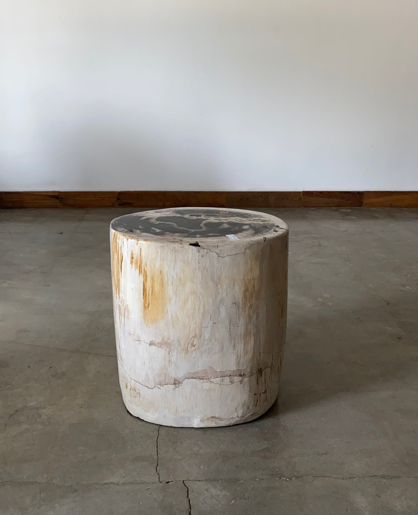 Light Beige and Black Petrified  solid wood stool block , fossil wood side end table or coffee table 8