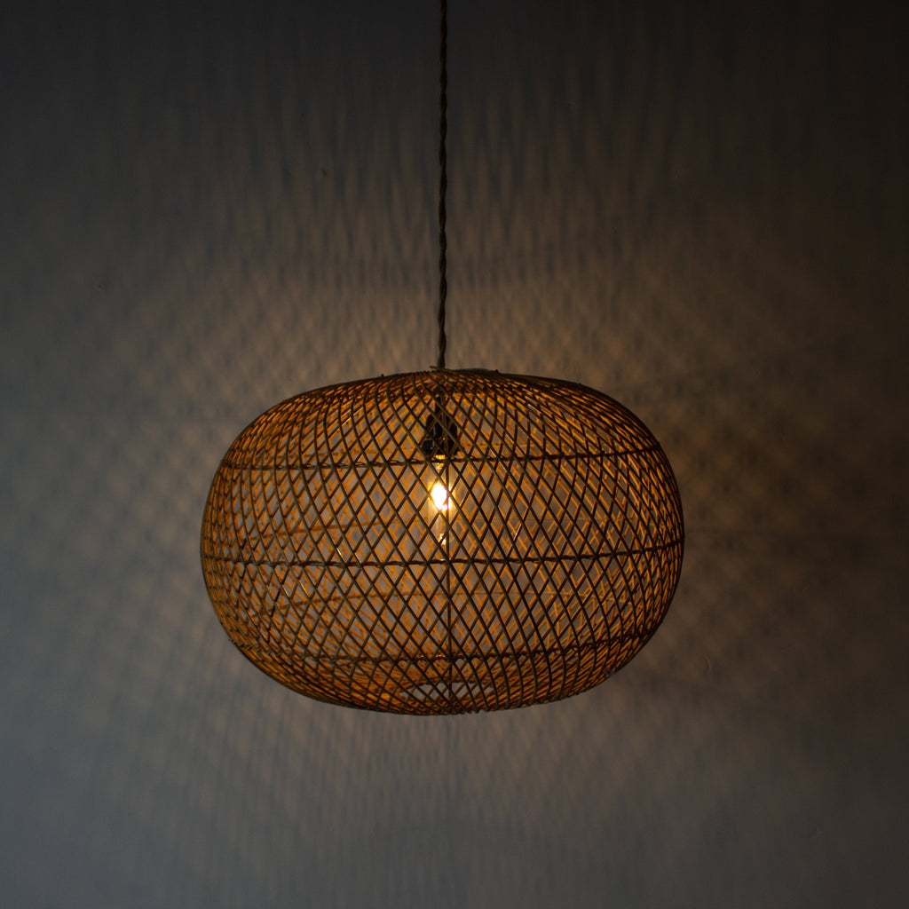 Handwoven Rattan Large Ball Pendant Light | Simple and Natural Lamp Boho