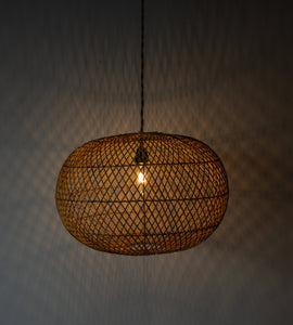 Handwoven Rattan Large Ball Pendant Light | Simple and Natural Lamp Boho