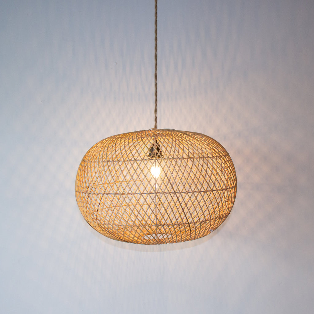 Handwoven Rattan Large Ball Pendant Light | Simple and Natural Lamp Boho